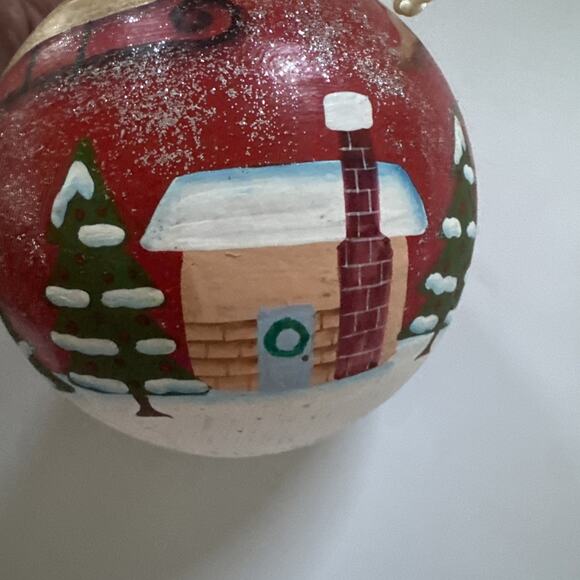 Vintage Villeroy & Boch Christmas Ornament Hanging Ball Santa Old Worlde NOS NEW - Picture 6 of 9